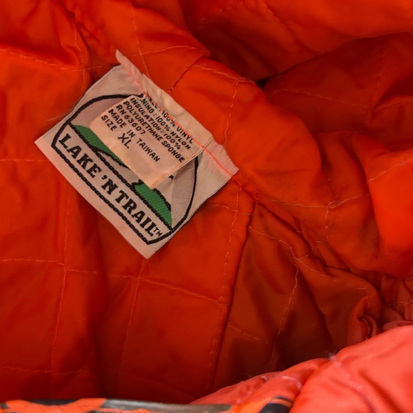 Lake 'N Trail Vinyl Camo Quilted Rain Jacket, Size XL, Vintage - Picture 4 of 9